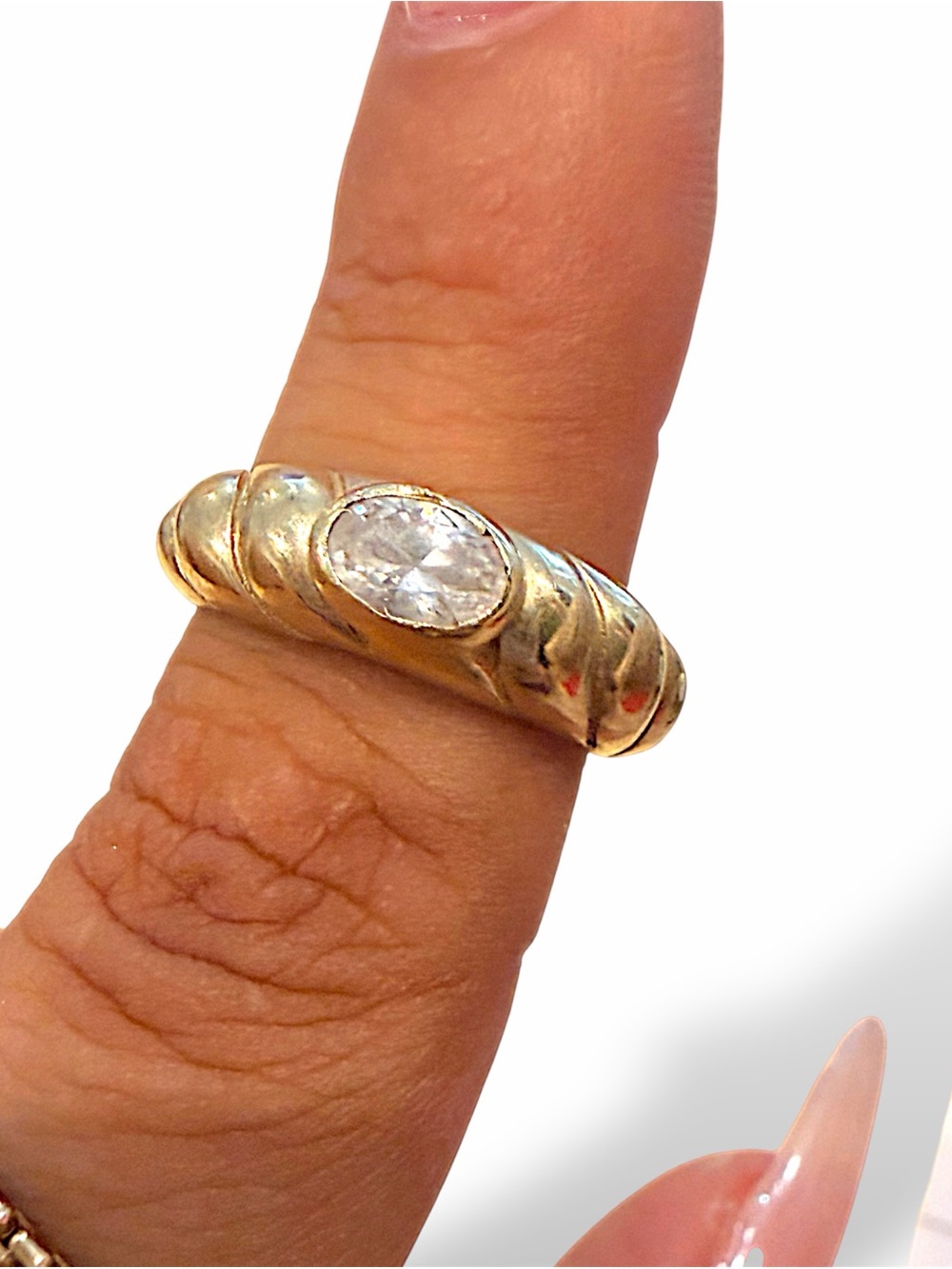 10k Gold Ring with CZ Stone size 7